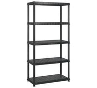 vidaXL Étagère de stockage 5 étagères 255x40x185 cm plastique noire