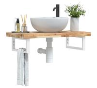 vidaXL Étagère de vasque murale acier et bois massif d'acacia