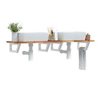 Vidaxl Étagère De Vasque Murale Acier Et Bois Massif D'acacia Multicolore