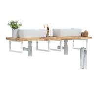 vidaXL Étagère de vasque murale acier et bois massif d'acacia Multicolore