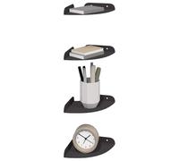 vidaXL Étagère flottante avec étagère 4 pcs Noir 15 x 15 x 2 cm, Salon, étagère flottante, design minimaliste, gain de place, murale contemporaine pour déco chez soi