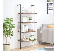 vidaXL Étagère inclinée 4 niveaux Marron foncé et noir 64x35x152,5 cm 336383