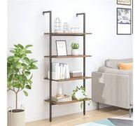 vidaXL Étagère inclinée 4 niveaux Marron foncé et noir 64x35x152,5 cm 336383