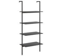 vidaXL Étagère inclinée à 4 Niveaux Noir 64x35x152,5 cm