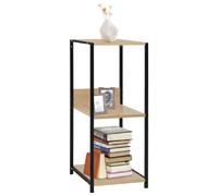 VidaXL Étagère livres 3 étages Noir/Chêne
