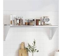 vidaXL Étagère murale 100x30x31 cm argenté acier inoxydable, étagère flottante, étagère murale d'exposition, panneau 30273 Blanc G