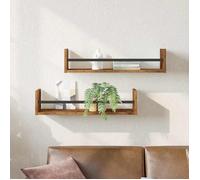 vidaXL Étagère Murale Montage mural 2 pc Bois ancien 60 x 16 x 14 cm | Style rustique qui complète n'importe quelle pièce, Fait en bois récupéré massif,