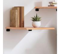 vidaXL Étagère Murale, Dessus de Table avec Bord Vivant, Tablette Suspendue Flottante, Rustique, Marron Clair Bois Chêne Massif Traité