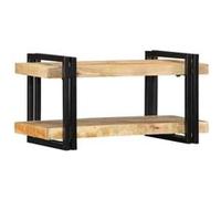 vidaXL Étagère murale 70x33x35 cm bois de manguier massif brut, étagère flottante, étagère murale d'exposition, étagère CD, 4017482 Noir