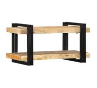 vidaXL Étagère murale 70x33x35 cm bois de manguier massif brut, étagère flottante, étagère murale d'exposition, étagère CD, 4017482 Noir