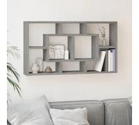 vidaXL Étagère Murale 8 Compartiments Flottante Suspendue Meuble de Rangement Chambre à Coucher Salle de Séjour Maison Intérieur Gris Béton