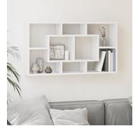 vidaXL Étagère Murale 8 Compartiments Flottante Suspendue Meuble de Rangement Chambre à Coucher Salle de Séjour Maison Intérieur Blanc Brillant