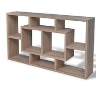 vidaXL Étagère murale 8 compartiments – Meuble de rangement pour salon – Chêne