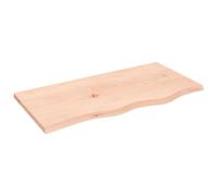vidaXL Étagère Murale, Dessus de Table avec Bord Vivant, Tablette Suspendue avec Rangement, Rustique, Bois de Chêne Massif Non Traité