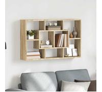 vidaXL Étagère murale Chêne Sonoma 85x16x52,5 cm bois reconstitué, flottante, rangement CD & livres