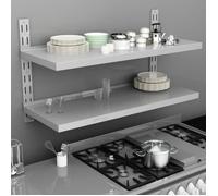 Vidaxl Étagère Murale À 2 Niveaux Acier Inoxydable 120x30 Cm