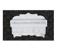 vidaXL Étagère murale 60630 – 3 tiroirs, 2 crochets, bois blanc