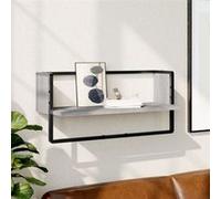 vidaXL Étagère murale avec barre sonoma gris 65x25x30 cm 836291 Gris G