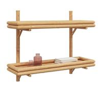 vidaXL Étagère murale en bambou 75x26x60 cm Marron 2 étagères Gain de place