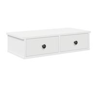 vidaXL Étagère Murale avec tiroirs Blanc 60x28x15 cm Bois d'ingénierie, étagère Murale avec Armoire, Meuble de Rangement Mural, Armoire de Rangement Flottante