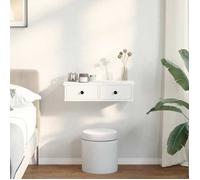 vidaXL Étagère murale avec tiroirs 60 x 28 x 15 cm Bois d'ingénierie Blanc