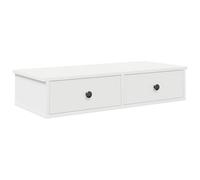 vidaXL Étagère Murale avec tiroirs Blanc 80x34x17 cm Bois d'ingénierie, étagère Murale avec Armoire, Meuble de Rangement Mural, Armoire de Rangement Flottante