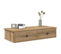 vidaXL Étagère Murale avec tiroirs chêne Artisanal Bois d'ingénierie, étagère Murale avec Armoire, Meuble de Rangement Mural, Armoire de Rangement Flottante