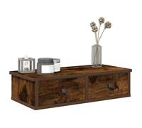 vidaXL Étagère murale avec tiroirs – Bois d'ingénierie chêne fumé, armoire flottante