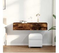 vidaXL Étagère murale avec tiroirs – chêne fumé, bois d'ingénierie, armoire flottante