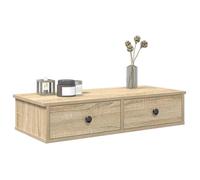 vidaXL Étagère Murale avec tiroirs chêne Sonoma Bois d'ingénierie, étagère Murale avec Armoire, Meuble de Rangement Mural, Armoire de Rangement Flottante