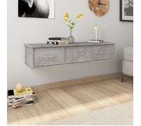 vidaXL Étagère murale avec tiroirs 800598 Gris béton en bois d'ingénierie