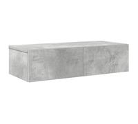 vidaXL Étagère Murale avec tiroirs Gris béton Bois d'ingénierie, étagère Murale avec Armoire, Meuble de Rangement Mural, Armoire de Rangement Flottante
