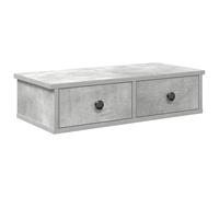 vidaXL Étagère Murale avec tiroirs Gris béton Bois d'ingénierie, étagère Murale avec Armoire, Meuble de Rangement Mural, Armoire de Rangement Flottante