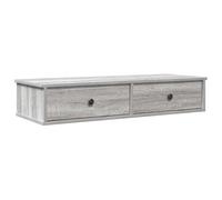 vidaXL Étagère Murale avec tiroirs Sonoma Gris Bois d'ingénierie, étagère Murale avec Armoire, Meuble de Rangement Mural, Armoire de Rangement Flottante