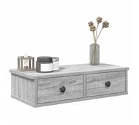 vidaXL Étagère murale avec tiroirs sonoma gris bois d'ingénierie, étagère murale avec armoire, meuble de rangement mural, 859946