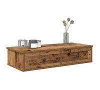 vidaXL Étagère Murale avec tiroirs Vieux Bois Bois d'ingénierie, étagère Murale avec Armoire, Meuble de Rangement Mural, Armoire de Rangement Flottante
