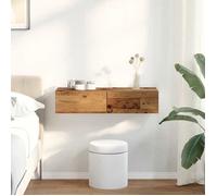 vidaXL Étagère murale 859984 – Avec tiroirs – Vieux bois (bois d'ingénierie)