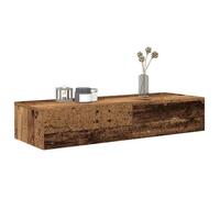 vidaXL Étagère murale avec tiroirs vieux bois bois d'ingénierie, étagère murale avec armoire, meuble de rangement mural, 859993