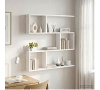 vidaXL Étagère Murale Blanc 80 x 12 x 79,5 cm Bois d'ingénierie, Séjour, Étagère Murale Moderne, Rangement Pratique, Intérieur, Bois Ingénieré, Design Minimaliste
