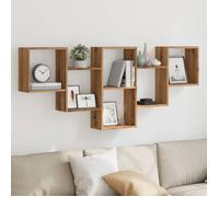 vidaXL Étagère murale chêne artisanal 159x18x66 cm bois d'ingénierie, étagère flottante, étagère d'exposition murale, 853307