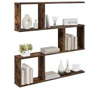 vidaXL Étagère Murale Chêne fumé 80 x 12 x 79,5 cm Bois d'ingénierie, Séjour, Étagère Murale Moderne, Rangement Pratique, Intérieur, Bois Ingénieré, Design Minimaliste