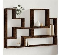 vidaXL Étagère murale chêne fumé 96x12x64 cm bois d'ingénierie, étagère murale cube, organisateur cube, étagère flottante, rangement cube Marron G