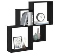 vidaXL Étagère Murale Chêne Noir 80 x 15 x 78,5 cm Bois d'ingénierie, Décor de Salon, étagères rectangulaires Modernes en Bois, pour Organiser et Exposer avec Style