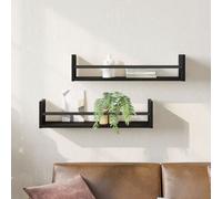 vidaXL Étagère murale Chêne noir MDF, Panneau de particules