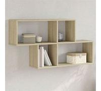 vidaXL Étagère murale chêne sonoma 100x20x53 cm bois d'ingénierie, étagère flottante, étagère d'exposition murale, panneau 848019 Marron G