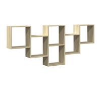 vidaXL Étagère murale chêne Sonoma 159x18x66 cm Bois d'ingénierie, flottante, pour CD, marron