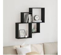 vidaXL Étagère Murale Chêne Noir 80 x 15 x 78,5 cm Bois d'ingénierie, Décor de Salon, étagères rectangulaires Modernes en Bois, pour Organiser et Exposer avec Style
