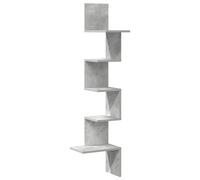 vidaXL Étagère murale d'angle gris béton 32x32x127,5cm bois ingénierie
