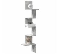 vidaXL Étagère murale d'angle gris béton 32x32x127,5cm bois ingénierie