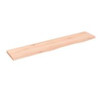 vidaXL Étagère Murale, Dessus de Table avec Bord Vivant, Tablette Suspendue avec Rangement, Rustique, Bois de Chêne Massif Non Traité